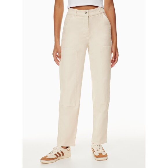 Aritzia Wilfred Free Brennan Pant High Waisted Utility Cargo Cream Gd Birch - Picture 2 of 14